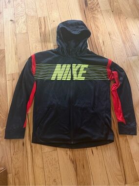 Nike Dri-FIT zip hoodie big kids XL black red athletic jacket